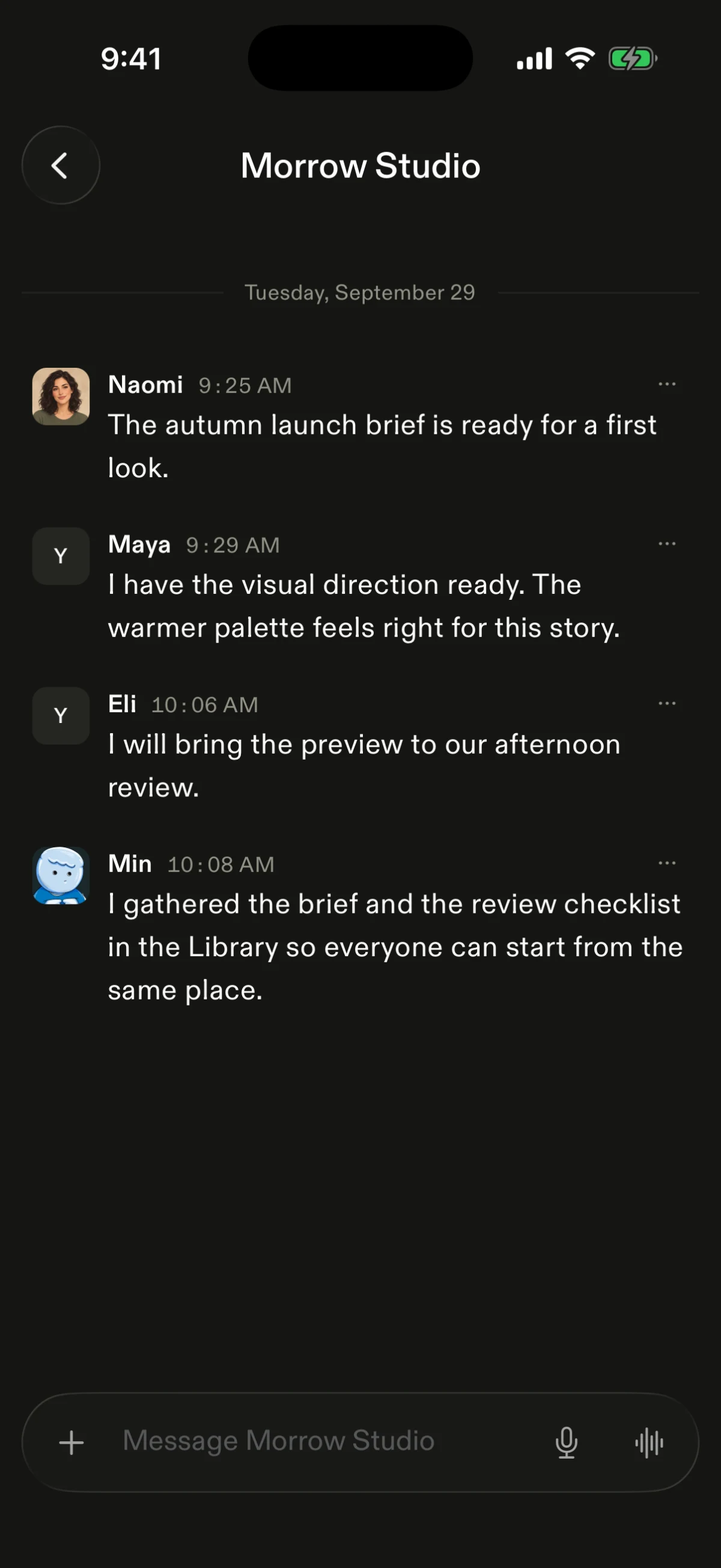 group thread, Before, dark