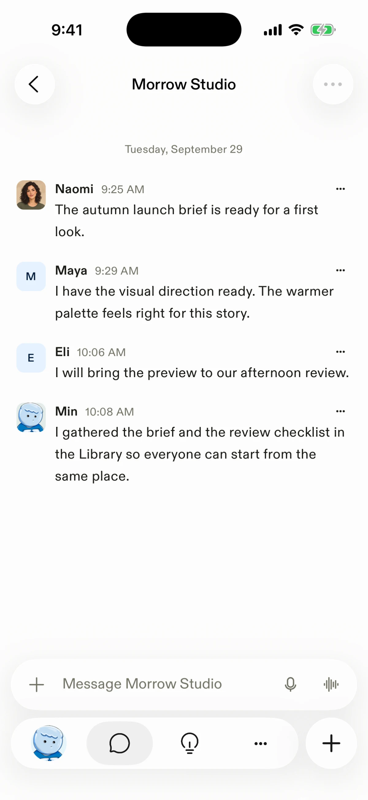 group thread, After, light